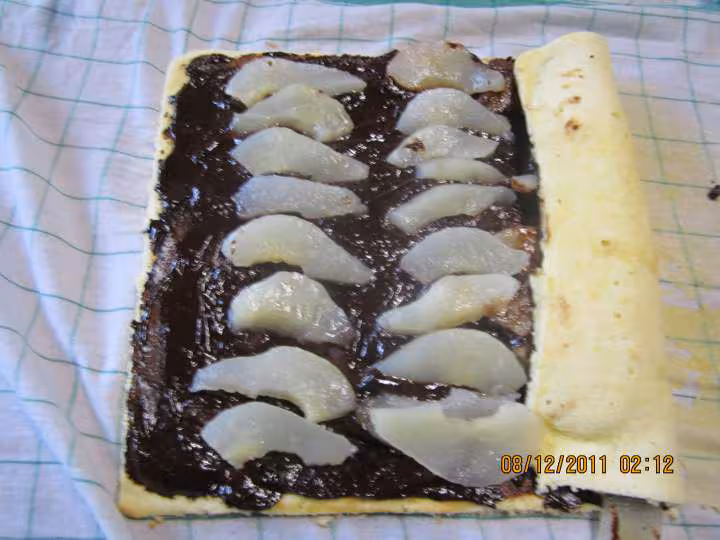 Buche de noel a la creme ganache aux poires