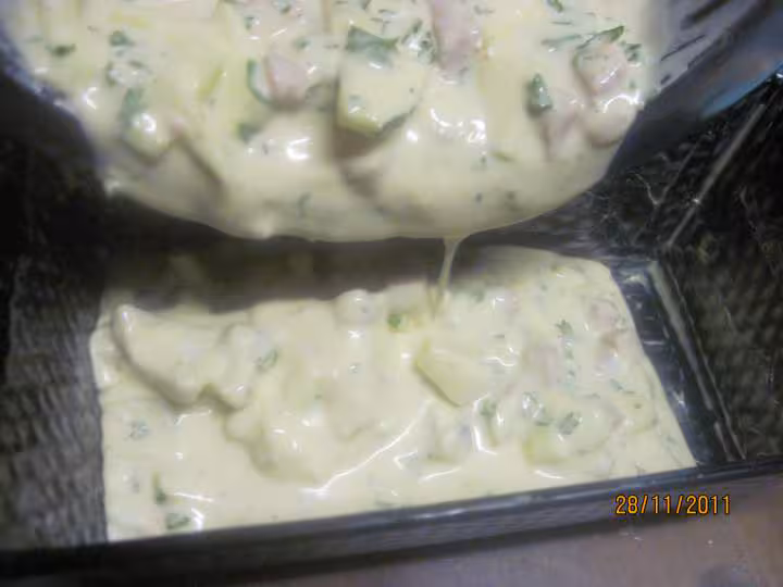 Cake au fromage de chevre et des de jambon