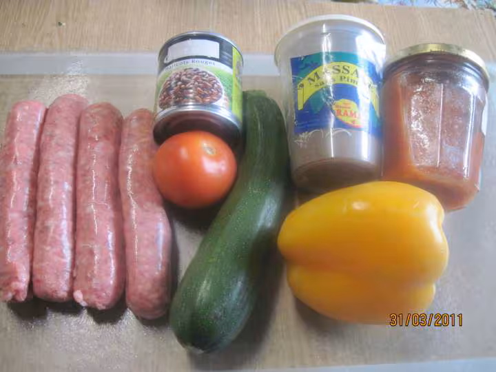 Cari de saucisses aux epices