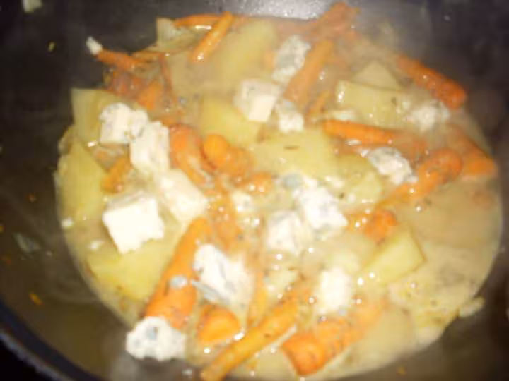 Carottes nouvelles cuites aux miel amp roquefort