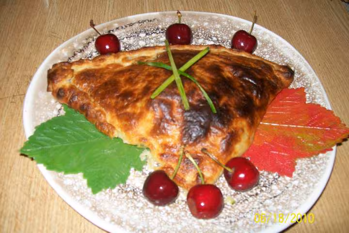Chaaussons de courgette et de saumon rose