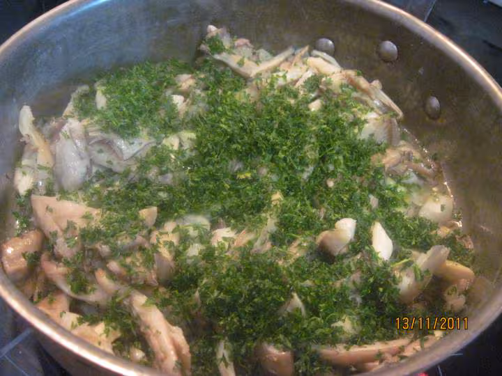 Champignons pleurote a la creme persillade