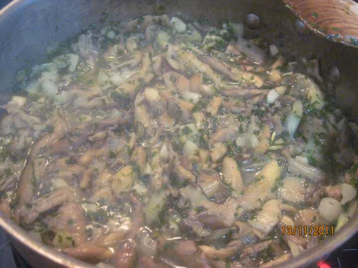 Champignons pleurote a la creme persillade