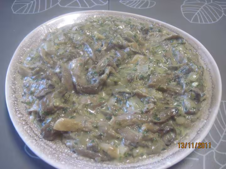 Champignons pleurote a la creme persillade