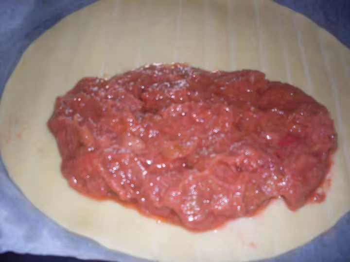 Chausson de rhubarbe rouge