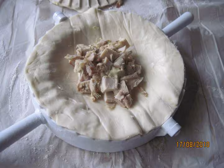 Chaussons fourres poulet tomate fromage