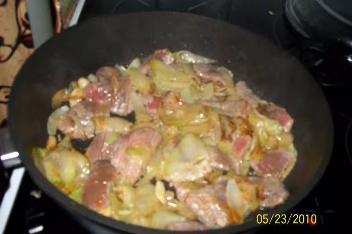 Chayotte cuisine au boeuf