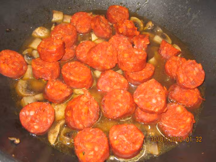 Chorizo aux champignons