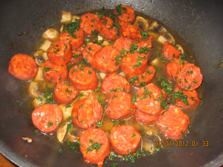 Chorizo aux champignons