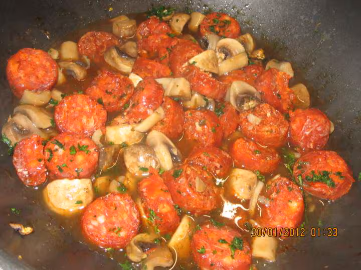 Chorizo aux champignons