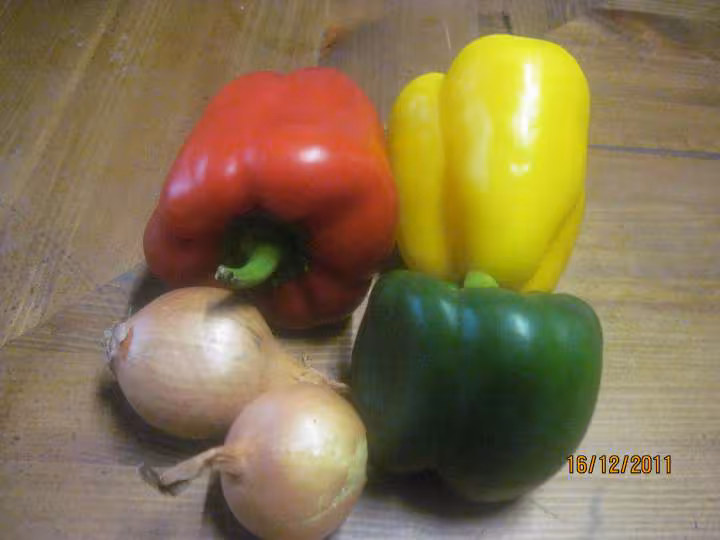 Chorizo aux trio de poivrons