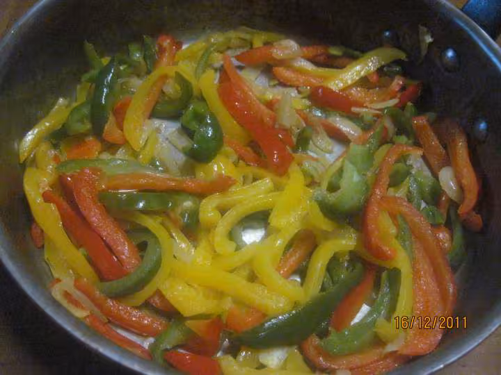 Chorizo aux trio de poivrons