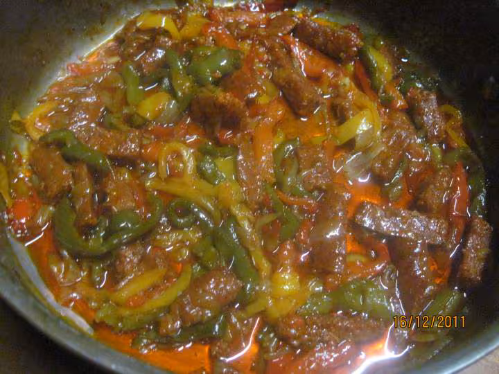 Chorizo aux trio de poivrons