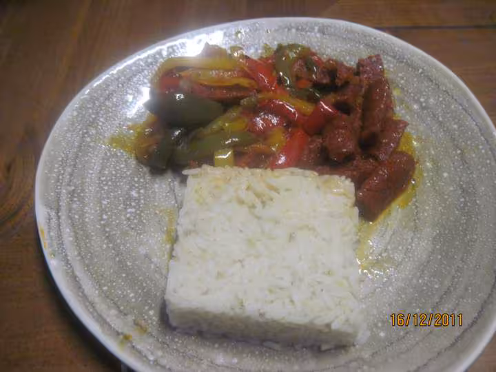 Chorizo aux trio de poivrons