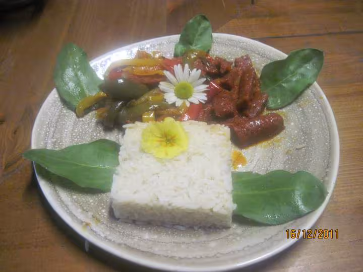 Chorizo aux trio de poivrons