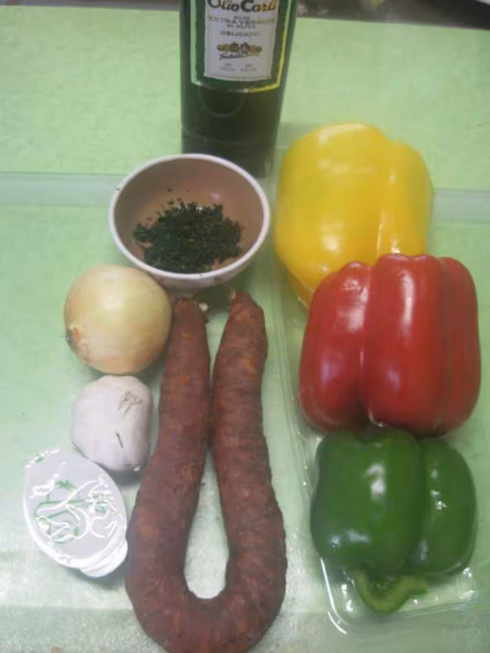 Chorizo aux trio de poivrons