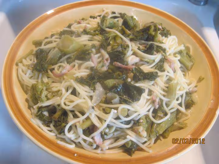 Chou cima au spaghetti