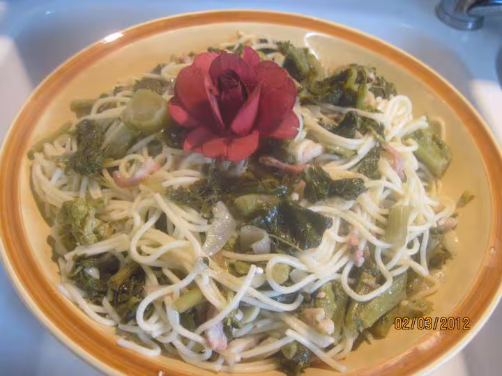 Chou cima au spaghetti