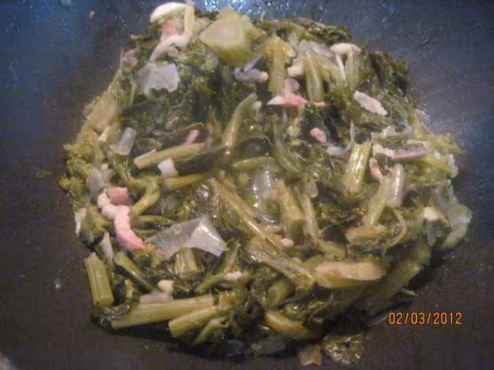Chou cima au spaghetti