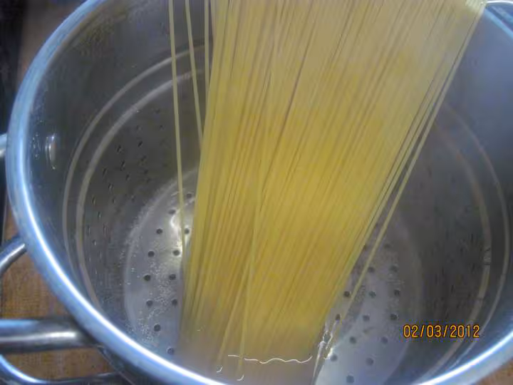 Chou cima au spaghetti