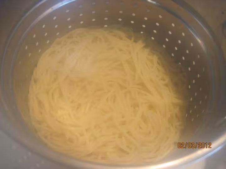 Chou cima au spaghetti