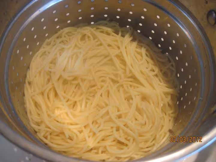 Chou cima au spaghetti