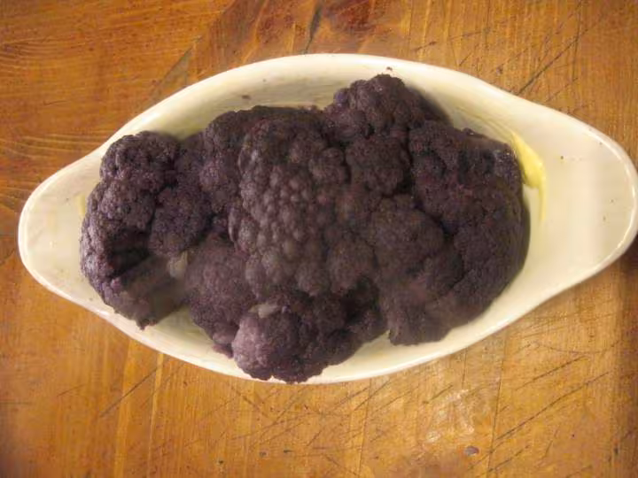 Chou fleurs violet gratine