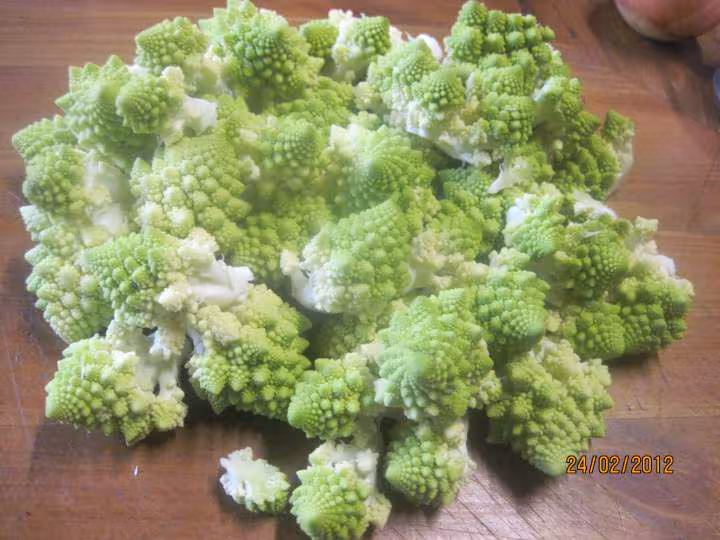 Chou romanesco aux lardons fumes