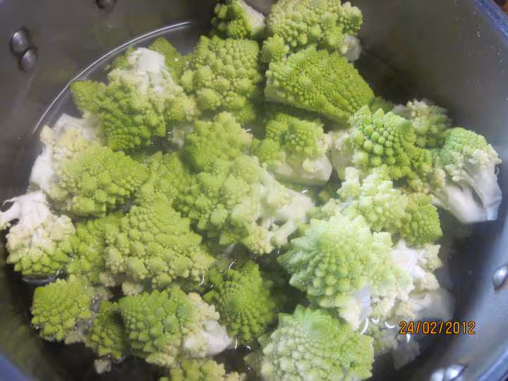 Chou romanesco aux lardons fumes