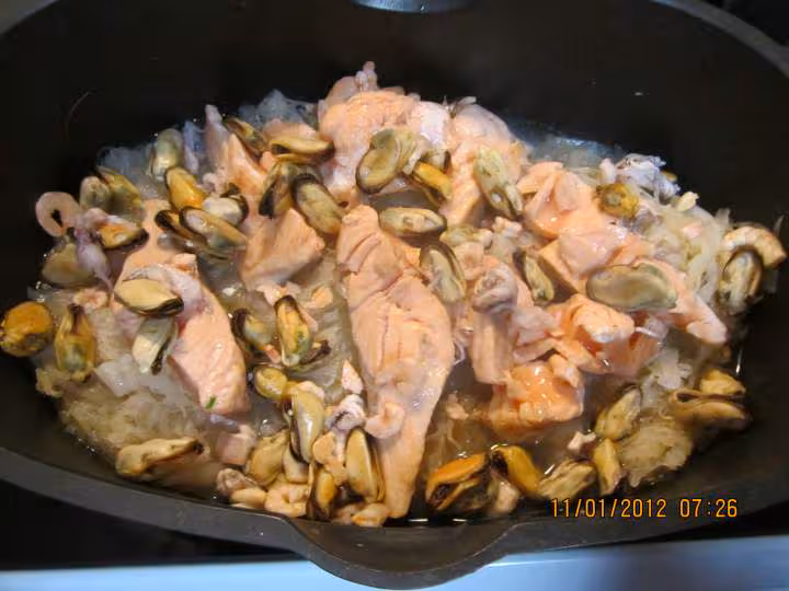 Choucoute aux poissons et crustaces a ma facon
