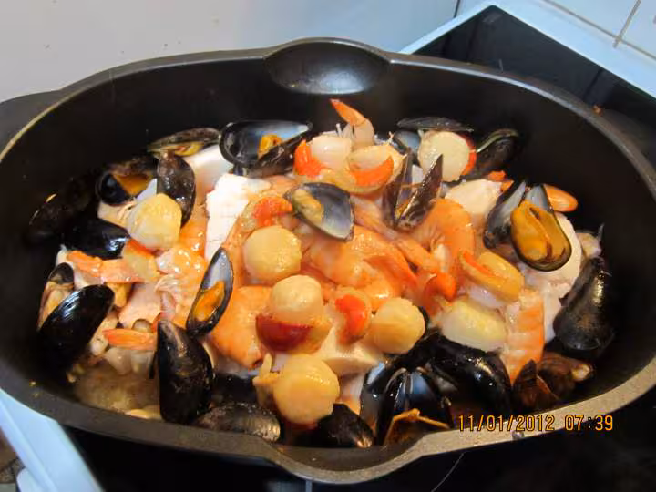 Choucoute aux poissons et crustaces a ma facon