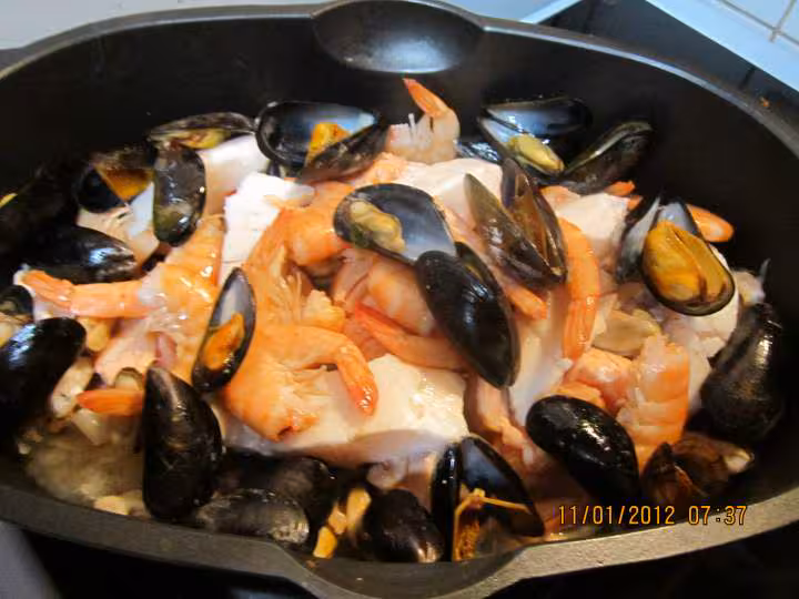 Choucoute aux poissons et crustaces a ma facon