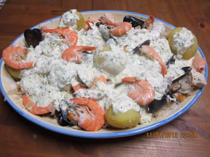Choucoute aux poissons et crustaces a ma facon