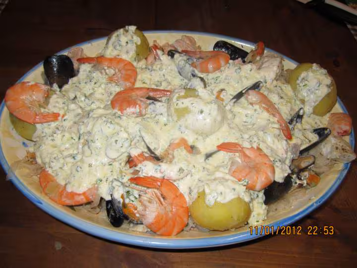Choucoute aux poissons et crustaces a ma facon