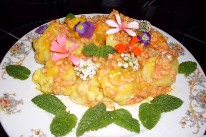 Choufleur au bif hache a la sauce curry