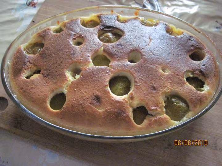 Clafoutis aux reine claude au fromage de brousse