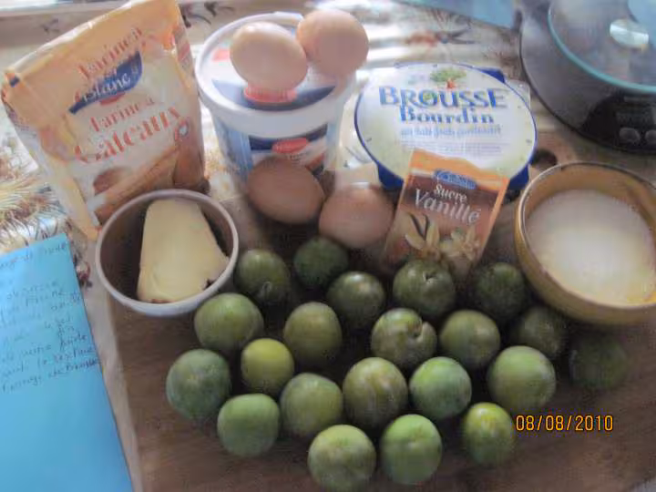 Clafoutis aux reine claude au fromage de brousse