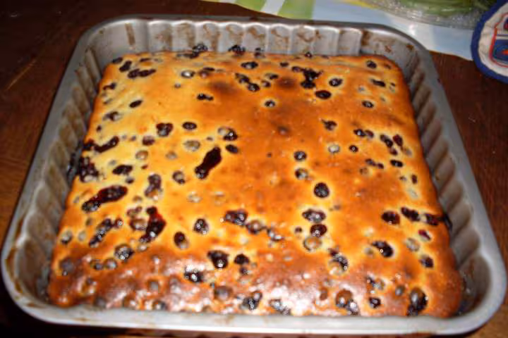 Clafoutis fromage blanc cassis photo