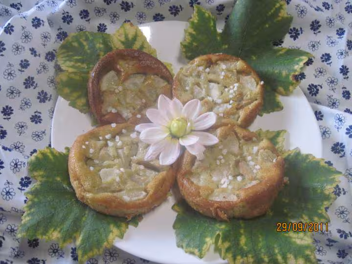 Clafoutis individuels sucres aux poires