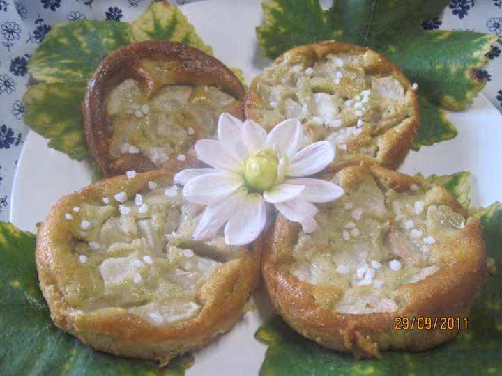Clafoutis individuels sucres aux poires