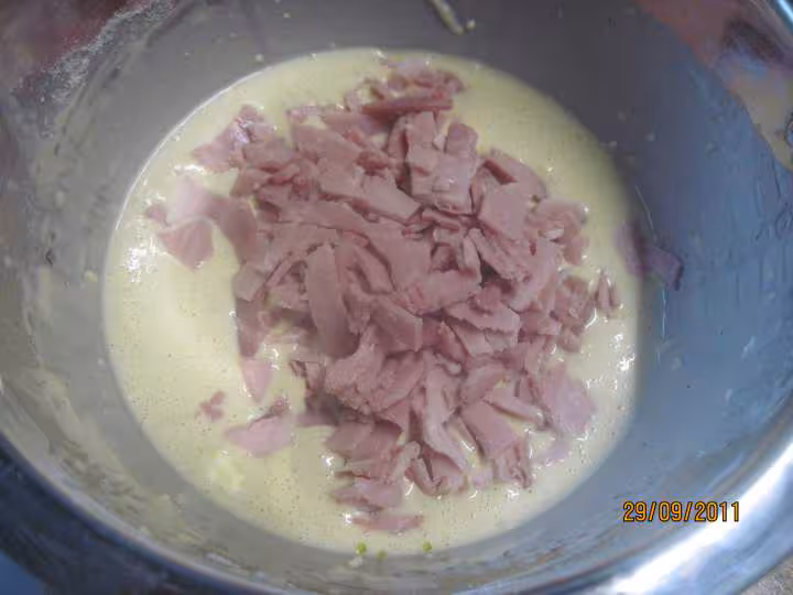 Clafoutis sale aux jambon blanc