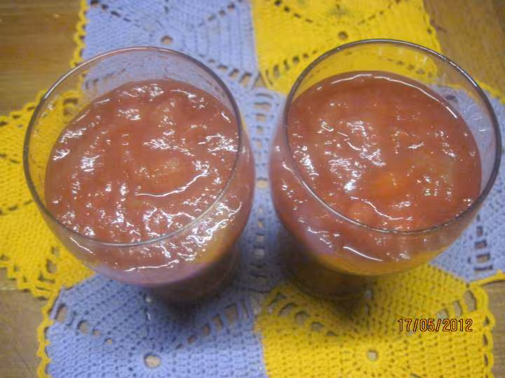 Compote de rhubarbe et pommes micro ondes