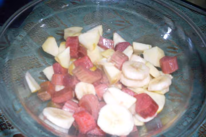 Compote de rhubarbe fruits