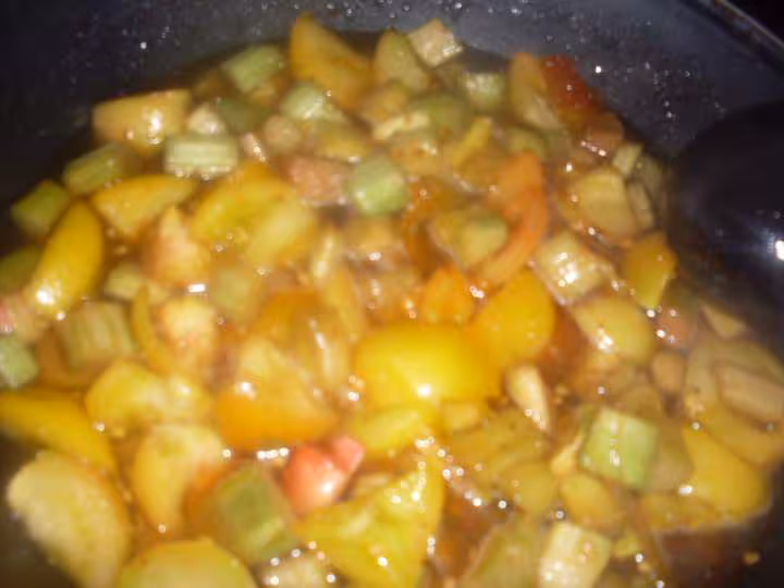 Confiture de tomates jaune amp rhubarbe