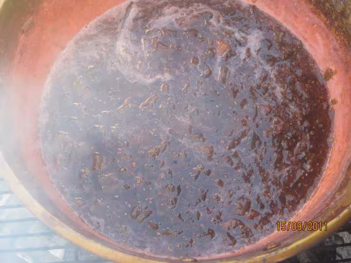 Confiture rhubarbes tomates vertes et fruits rouges
