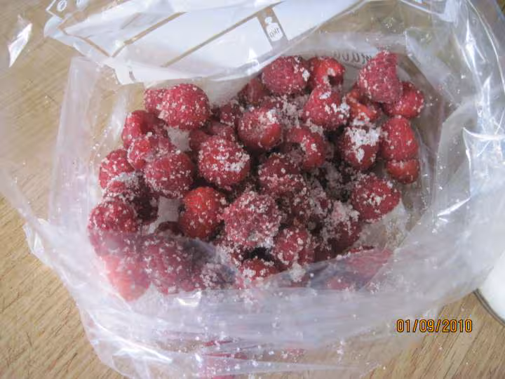 Congelation de framboises
