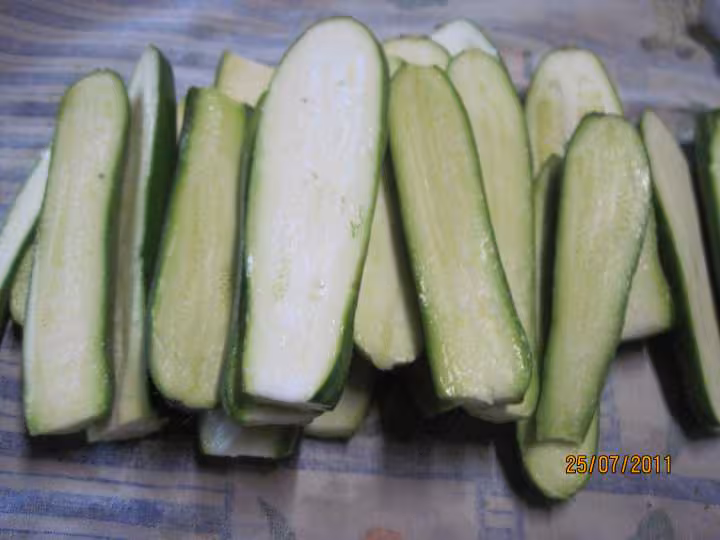 Congelation de petites courgettes
