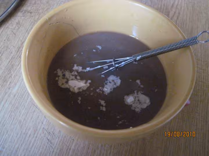 Coq au vin rouge et legumes wok