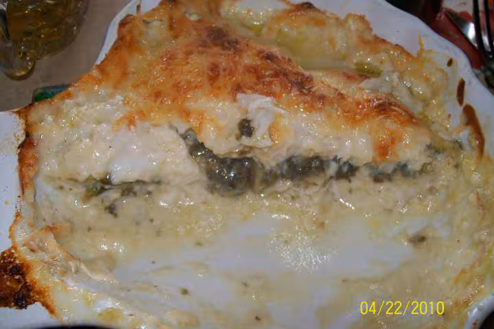 Coquille de poisson a l oseille gratine