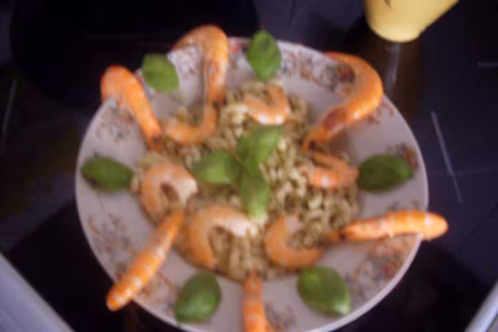 Coquillettes aux crevettes photo